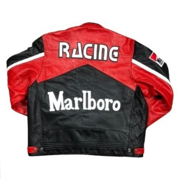 Marlboro Vintage Jacket | Biker Leather Jacket Mens