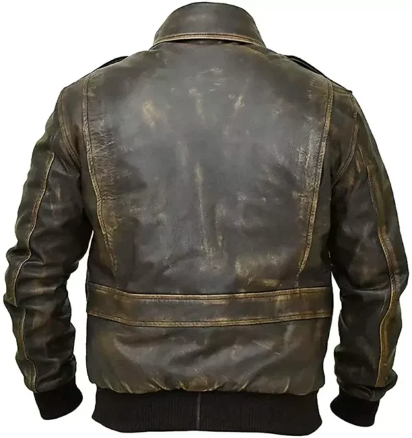 A2 Distressed Cowhide Leather Bomber Aviator Flight Jacket