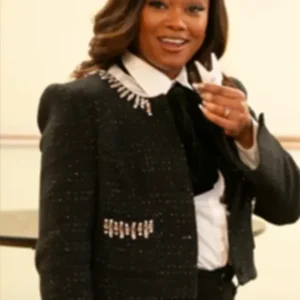 Abbott Elementary S04 Tatyana Ali Black Embellished Jacket