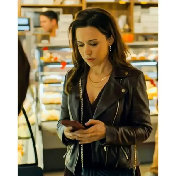 An Unexpected Valentine Lacey Chabert Biker Jacket - Image 3