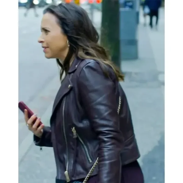 An Unexpected Valentine Lacey Chabert Biker Jacket - Image 4