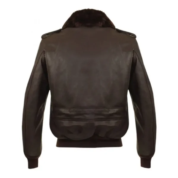 Aviator Mens Brown Leather Flight Jacket - Image 2