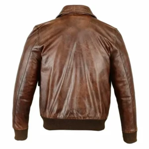 Classic Mens Flying RAF Aviator Brown Leather Biker Jacket