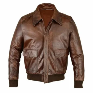 Classic Mens Flying Brown Leather Jacket