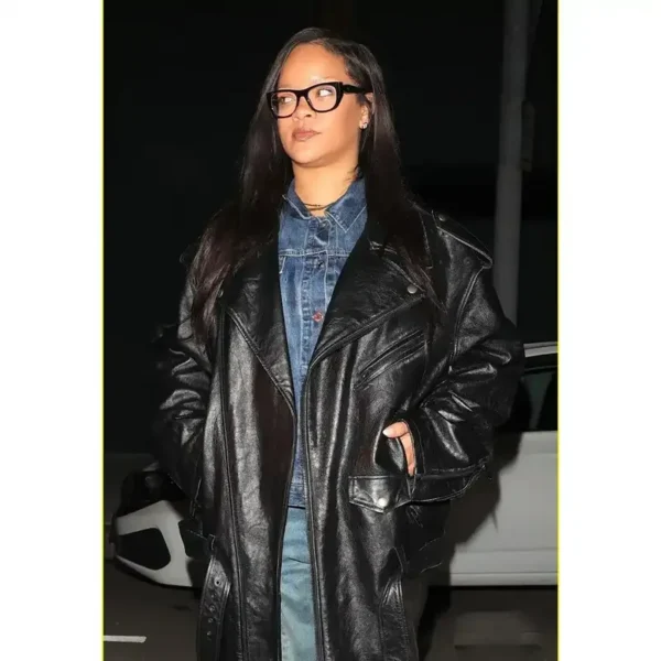 Rihanna 2025 Los Angeles Leather Coat - Image 2