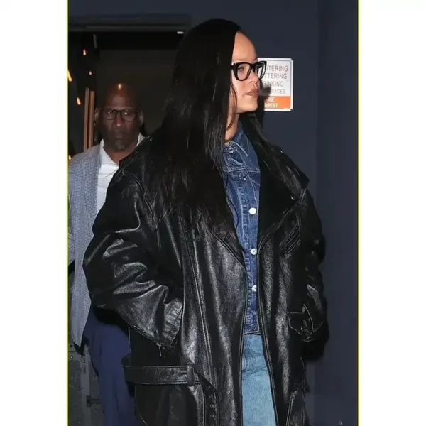 Rihanna 2025 Los Angeles Leather Coat - Image 4