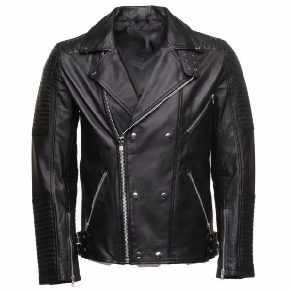 Mens Black Leather Motorcycle Jacket