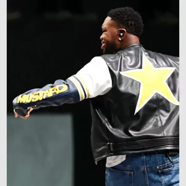 Super Bowl LIX Mustard Leather Jacket - Image 3