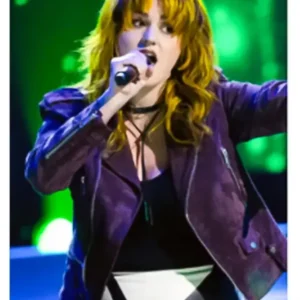 The Voice S27 Carmela Purple Suede Moto Jacket