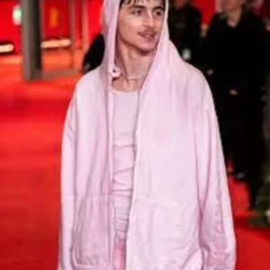 Timothee Chalamet Berlin Film Festival Pink Hoodie